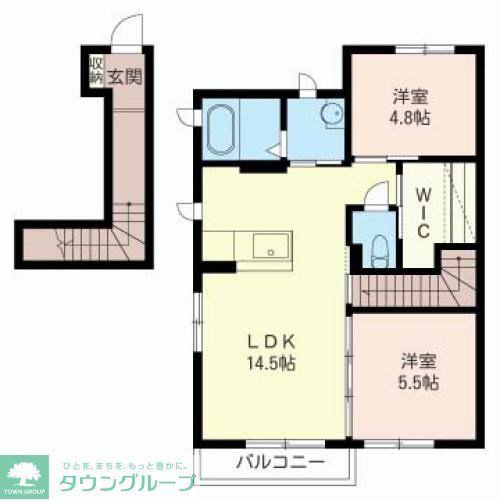 グランメールII(2LDK/2階)の間取り写真