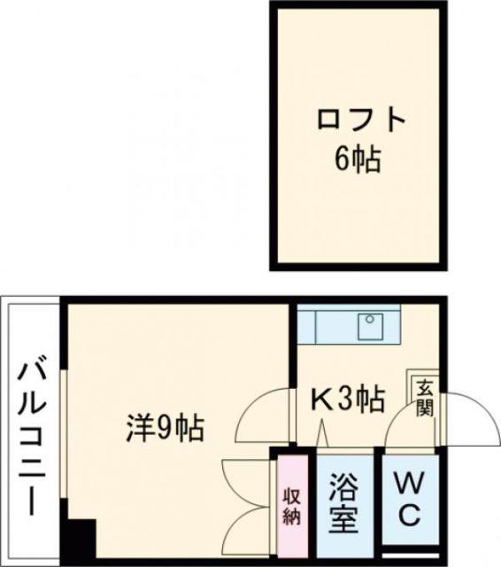 アーバンポイント千歳(1K/2階)の間取り写真
