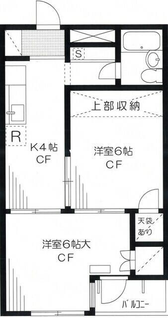 グリーンハイツ本郷(2K/1階)の間取り写真