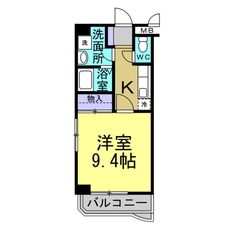 オーク富久(1K/3階)の間取り写真