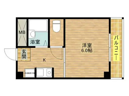 エクシード倉垣(1K/3階)の間取り写真