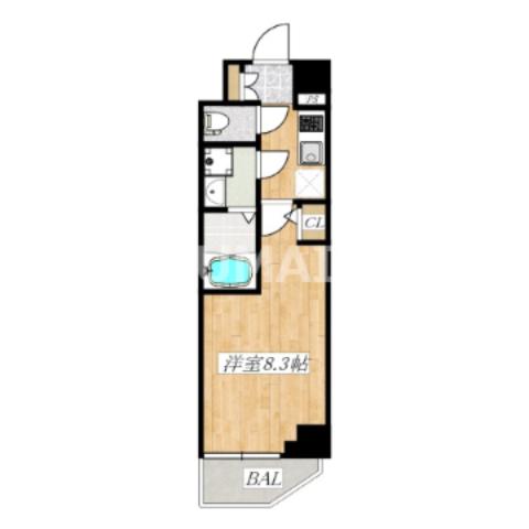 S-RESIDENCE王子イースト(1K/6階)の間取り写真