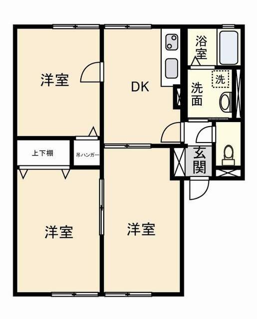 富士塚8番館II(3DK/2階)の間取り写真