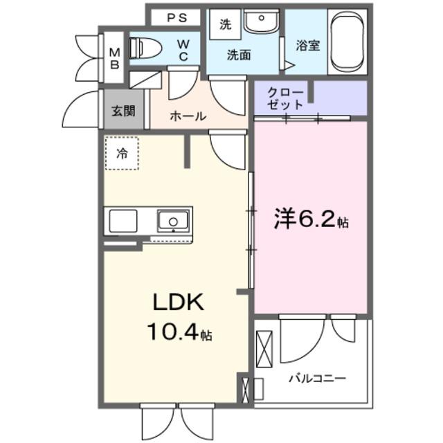 メゾンボヌール(1LDK/3階)の間取り写真