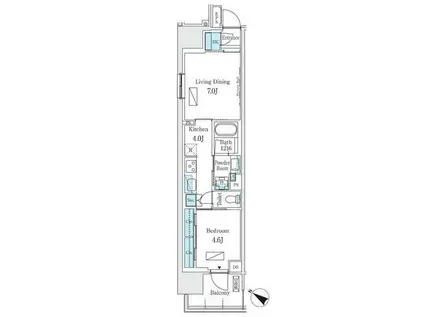 ロイヤルパークス有明(1LDK/11階)の間取り写真