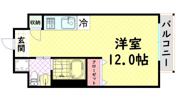 オルフェア難波南XI番館(ワンルーム/3階)の間取り写真