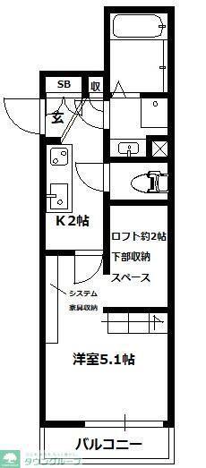 大宮HB(1K/3階)の間取り写真