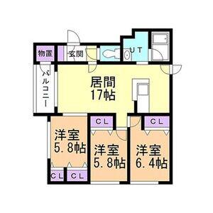 M・S FOREST(3LDK/2階)の間取り写真