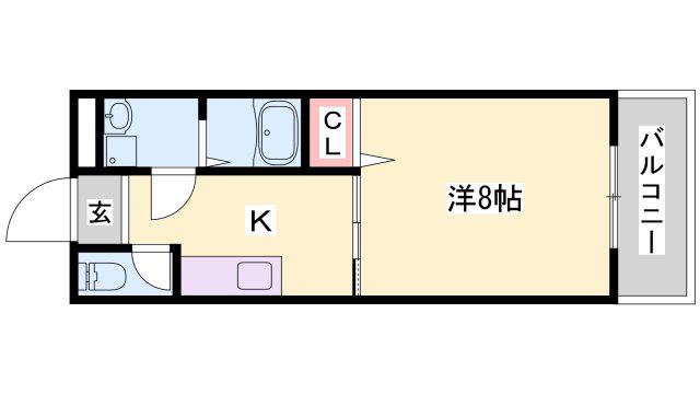 メゾンモンテピッコロ(1K/1階)の間取り写真