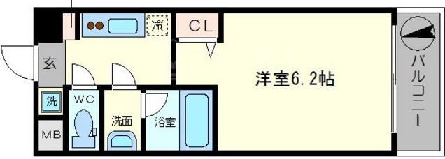 スプランディッド難波II(1K/8階)の間取り写真