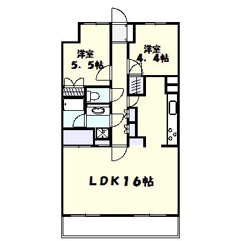藤和シティコープ高津(2LDK/1階)の間取り写真