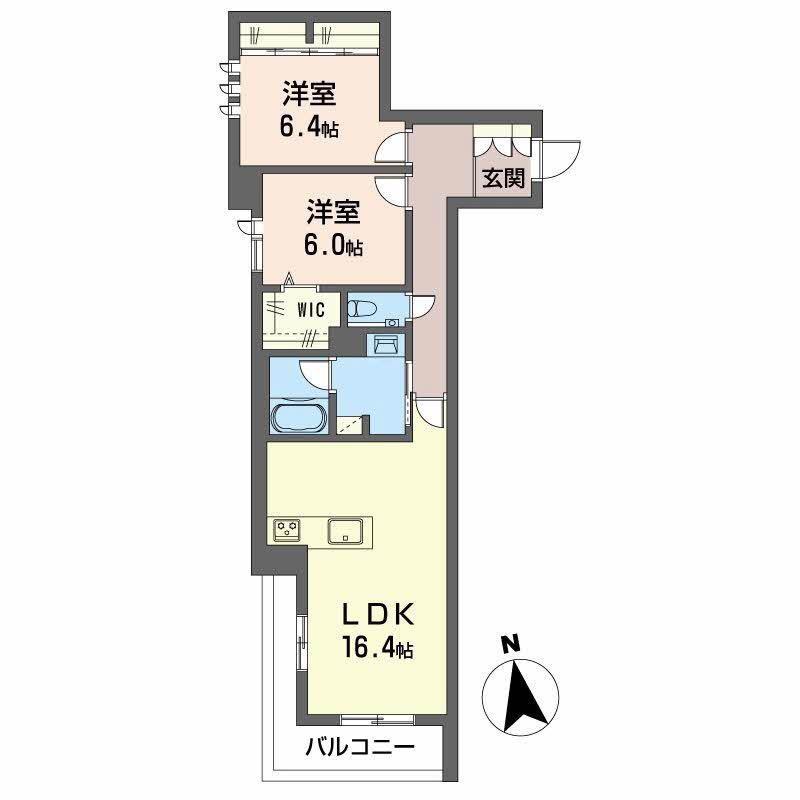 グランシード(2LDK/2階)の間取り写真