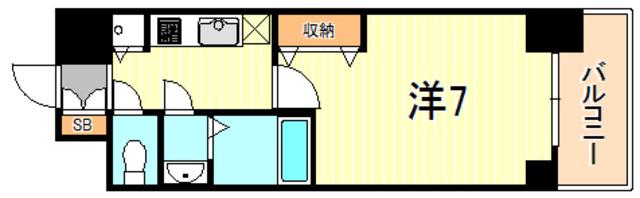 エスリード神戸三宮ラグジェ(1K/9階)の間取り写真