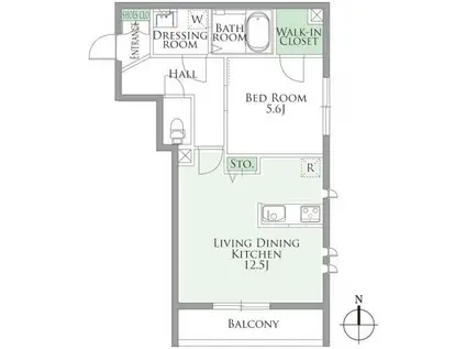 エクラージュ南(1LDK/3階)の間取り写真