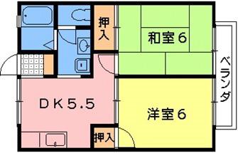 ビバーチェ瀬田(2DK/1階)の間取り写真