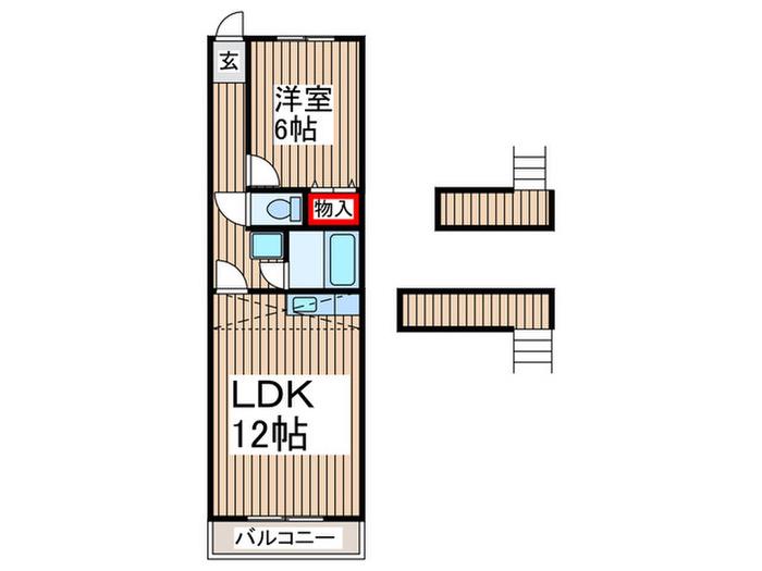 グリーンヴィラ(1LDK/2階)の間取り写真