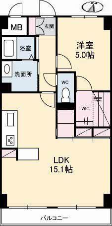 ジュネス南蔵王 弐番館(1LDK/1階)の間取り写真