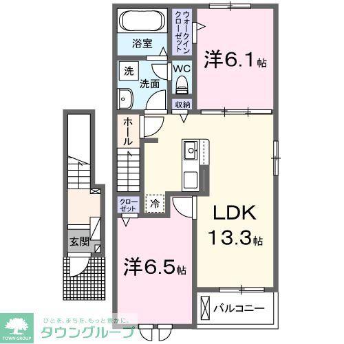 WARRYS(2LDK/2階)の間取り写真