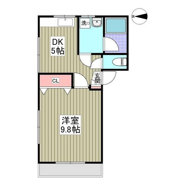 サニーハイツK(1K/2階)の間取り写真