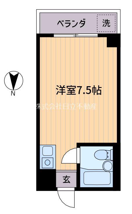 ライブイン笹塚(ワンルーム/5階)の間取り写真