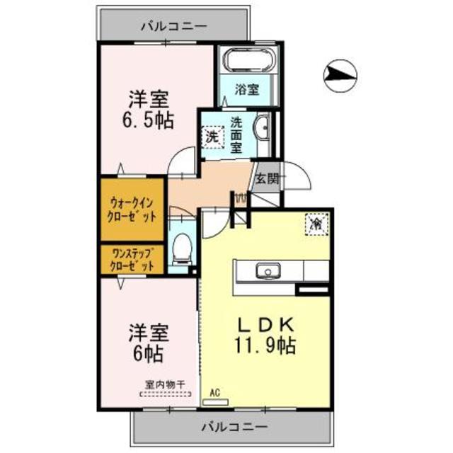 ファミリア金剛(2LDK/2階)の間取り写真
