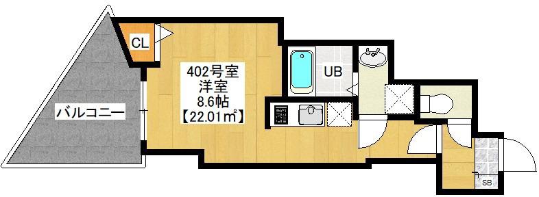 KEIJI竹ノ塚(1K/4階)の間取り写真