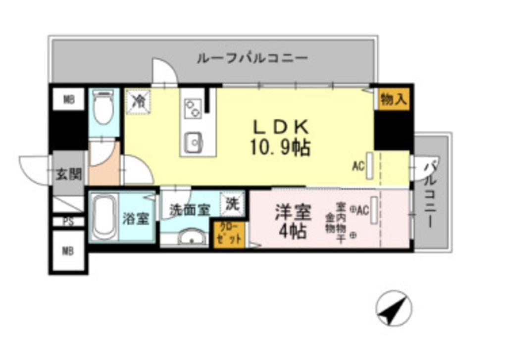 JPノイエ早稲田(1LDK/7階)の間取り写真