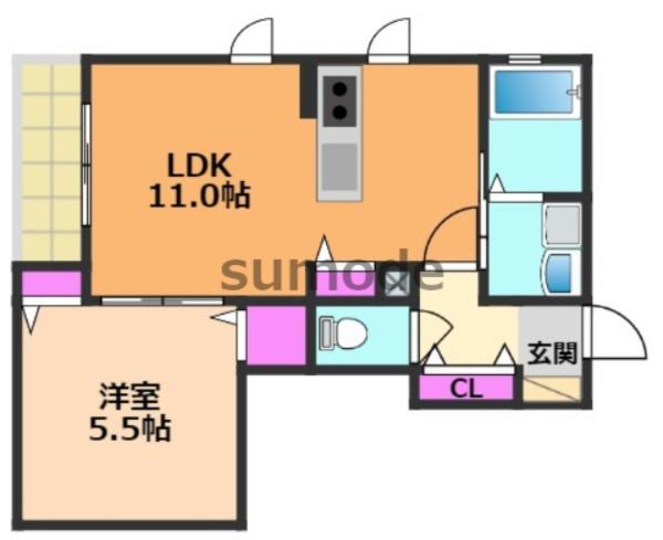 ルーエプラッツ(1LDK/1階)の間取り写真