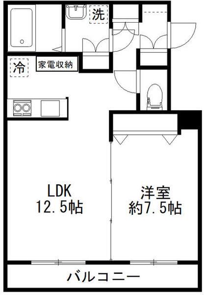 カルディアII西馬込(1LDK/3階)の間取り写真