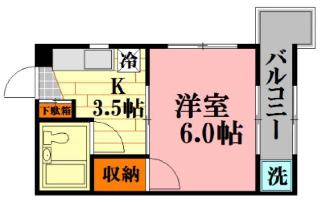 MNビル(1K/4階)の間取り写真