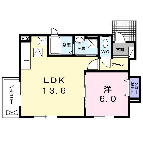 フレッシュリー A(1LDK/1階)の間取り写真