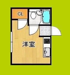 アクティブ岸里(ワンルーム/3階)の間取り写真