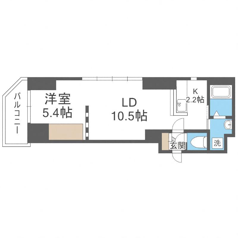 札幌中央レジデンス(1LDK/11階)の間取り写真