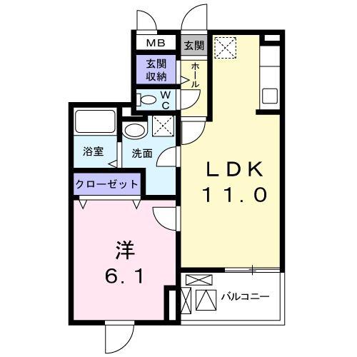 フォレスターナ(1LDK/3階)の間取り写真