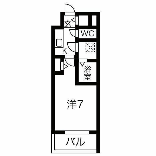 ファステート栄セントラル(1K/12階)の間取り写真