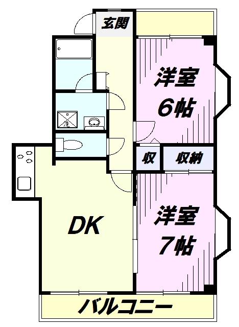 BEL AIR GARDENVIII(2LDK/2階)の間取り写真