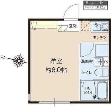 レピュア蓮根レジデンスウエスト(ワンルーム/2階)の間取り写真