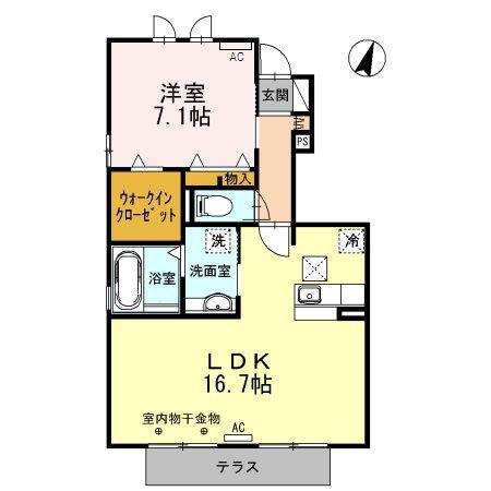 パラーシオ(1LDK/1階)の間取り写真