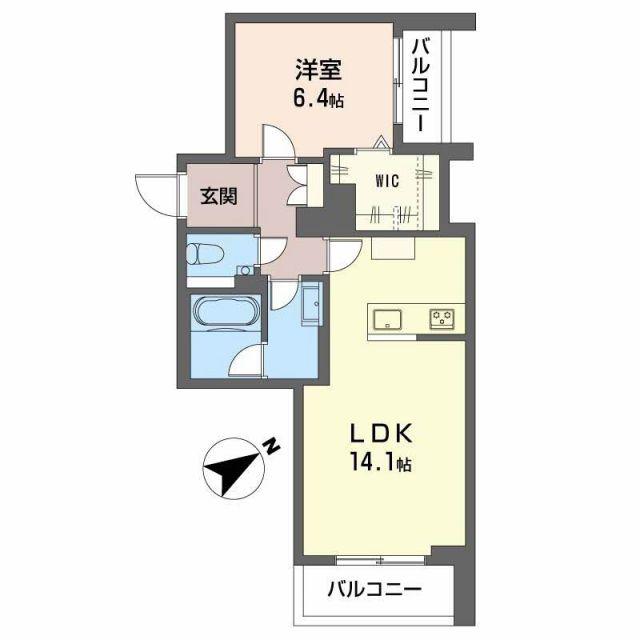ALLUME(1LDK/2階)の間取り写真