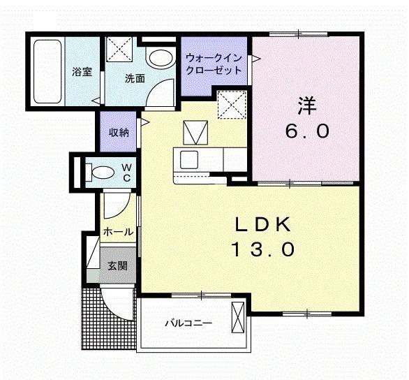 グレース(1LDK/1階)の間取り写真