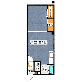 シャンポールA棟(ワンルーム/1階)の間取り写真