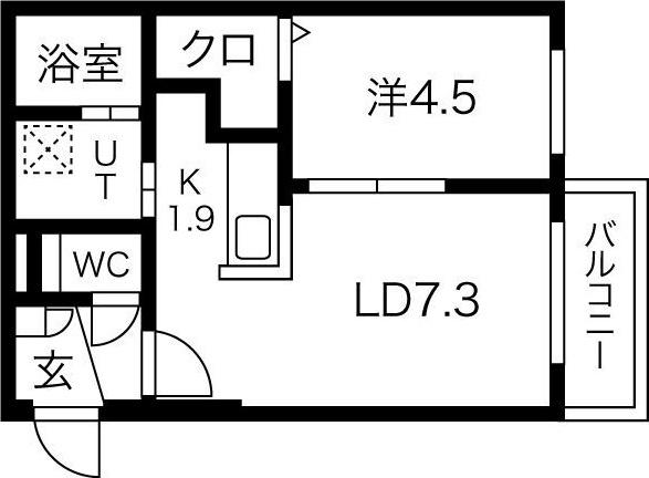 STRAHL澄川(1LDK/2階)の間取り写真
