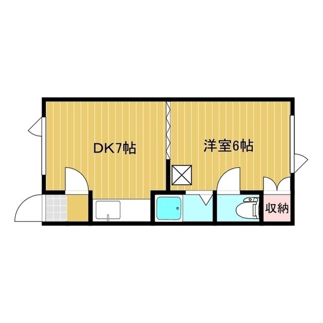 コーポソレイユ(1DK/2階)の間取り写真