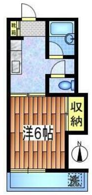 河合ハイム(1K/2階)の間取り写真