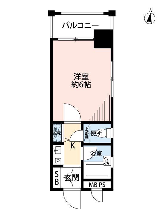 ダイナコート県庁前(1K/6階)の間取り写真