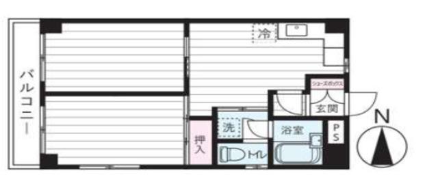 アーバンハウス宮地(2DK/3階)の間取り写真