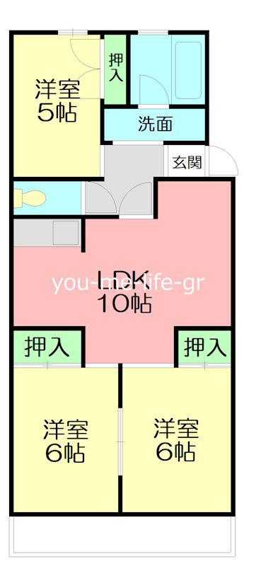 サンパレス湘南III(3LDK/2階)の間取り写真