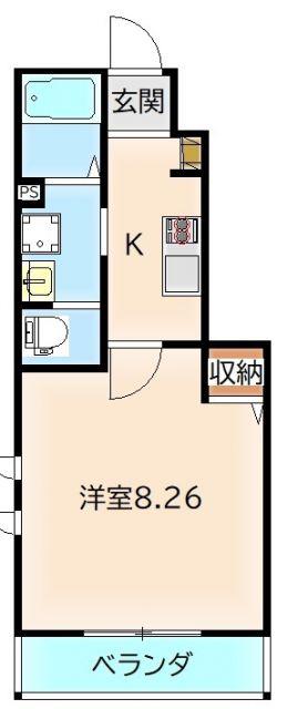 桜木北共同(1K/1階)の間取り写真