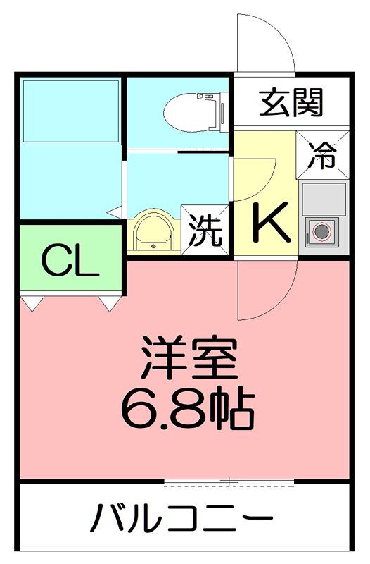 ドミール渋谷(1K/1階)の間取り写真