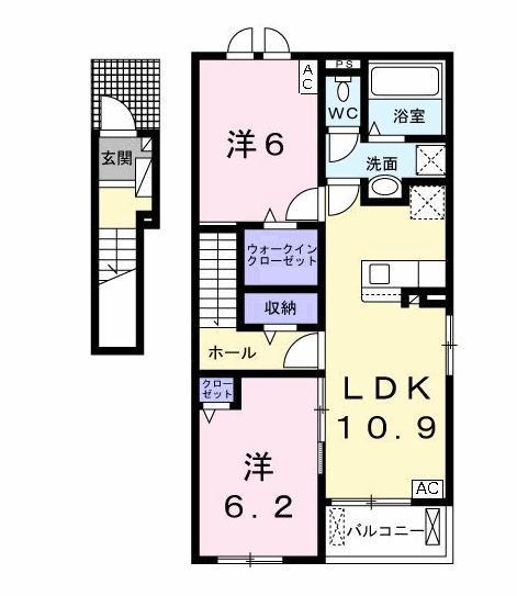 サンツリー尚 I(2LDK/2階)の間取り写真